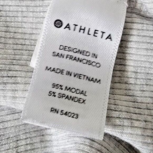 Athleta Women's Small Gray Scoop Neck Cap Sleeve Top Open Cut Outs Slouchy Soft - Picture 5 of 5